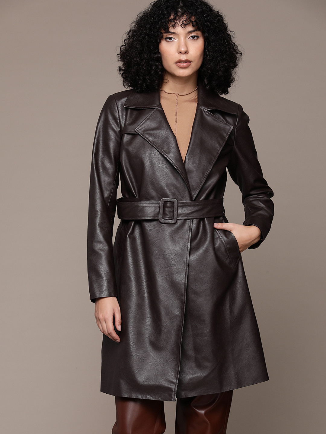 

Roadster Women Brown Leather Jacket