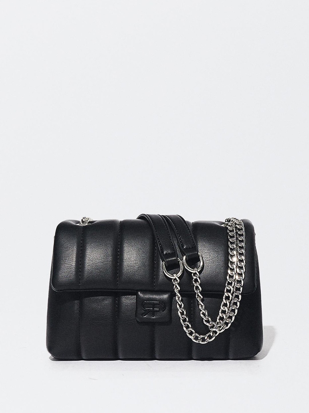 

PARFOIS Quilted Structured Shoulder Bag, Black