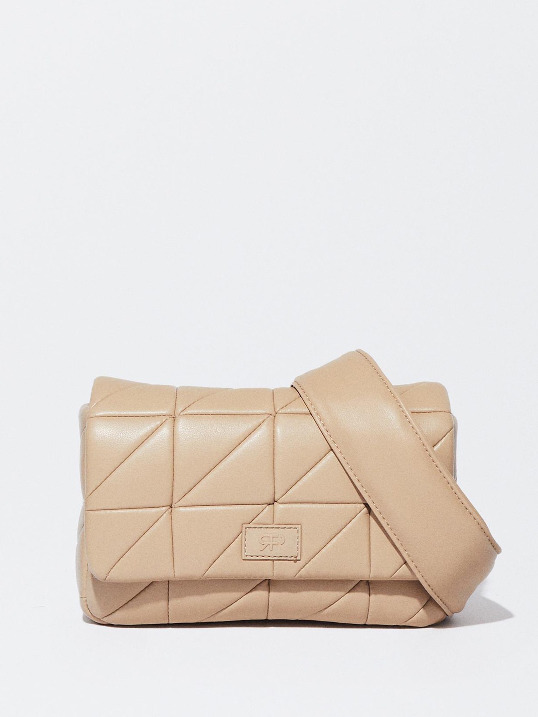 

PARFOIS Structured Sling Bag with Detachable Strap, Taupe