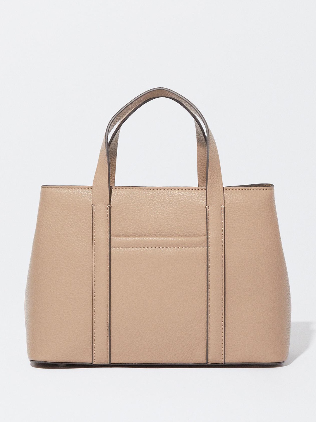 

PARFOIS Structured Handheld Bag with Detachable Sling Strap, Taupe