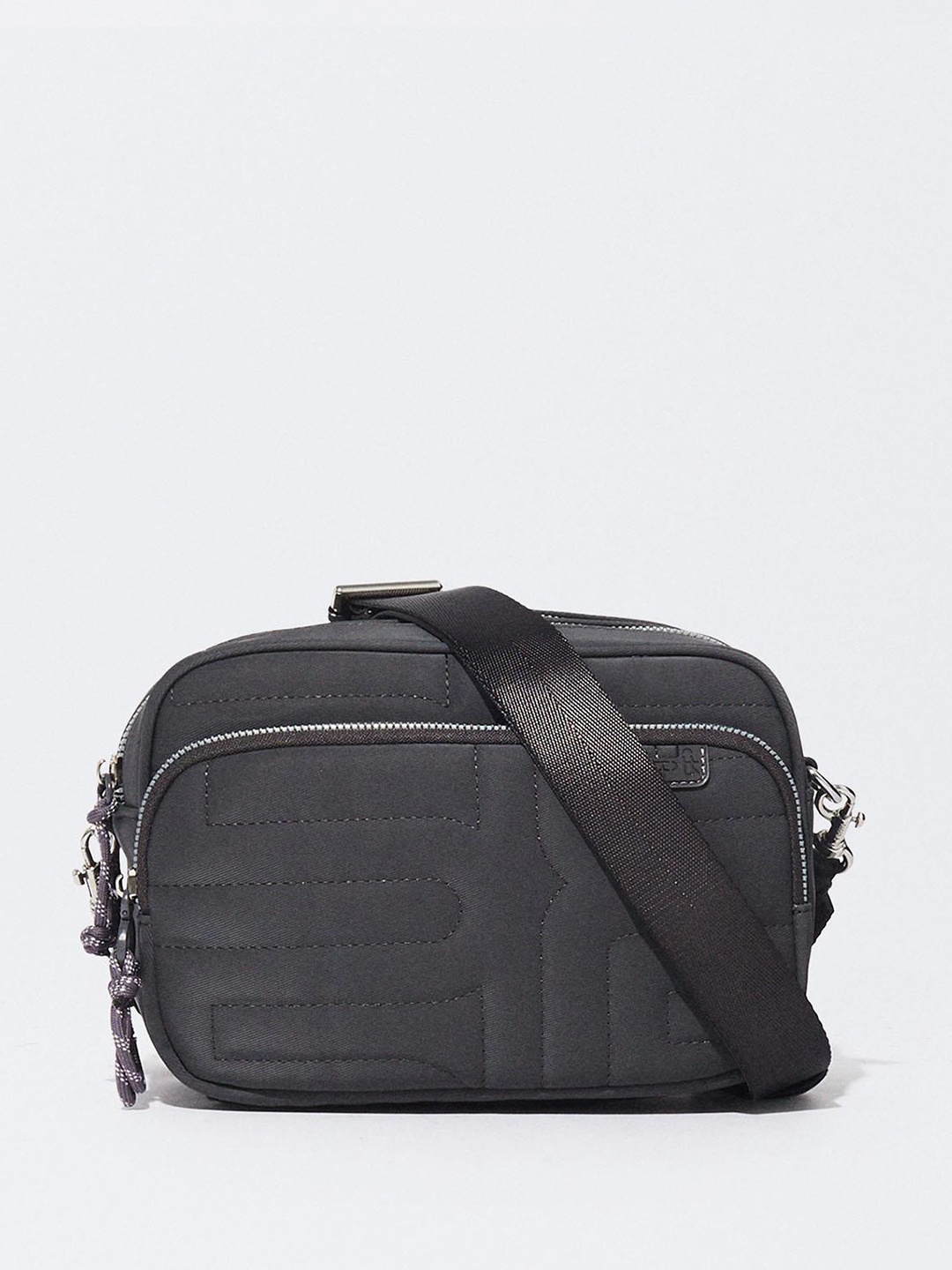 

PARFOIS Textured Structured Crossbody Bag, Charcoal