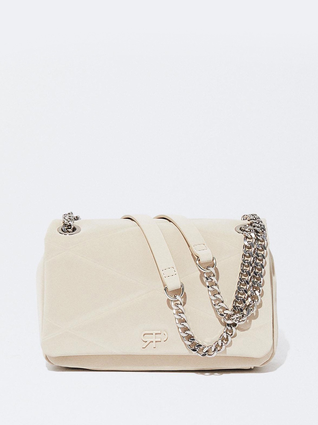 

PARFOIS Structured Sling Bag with Quilted Detail, Off white