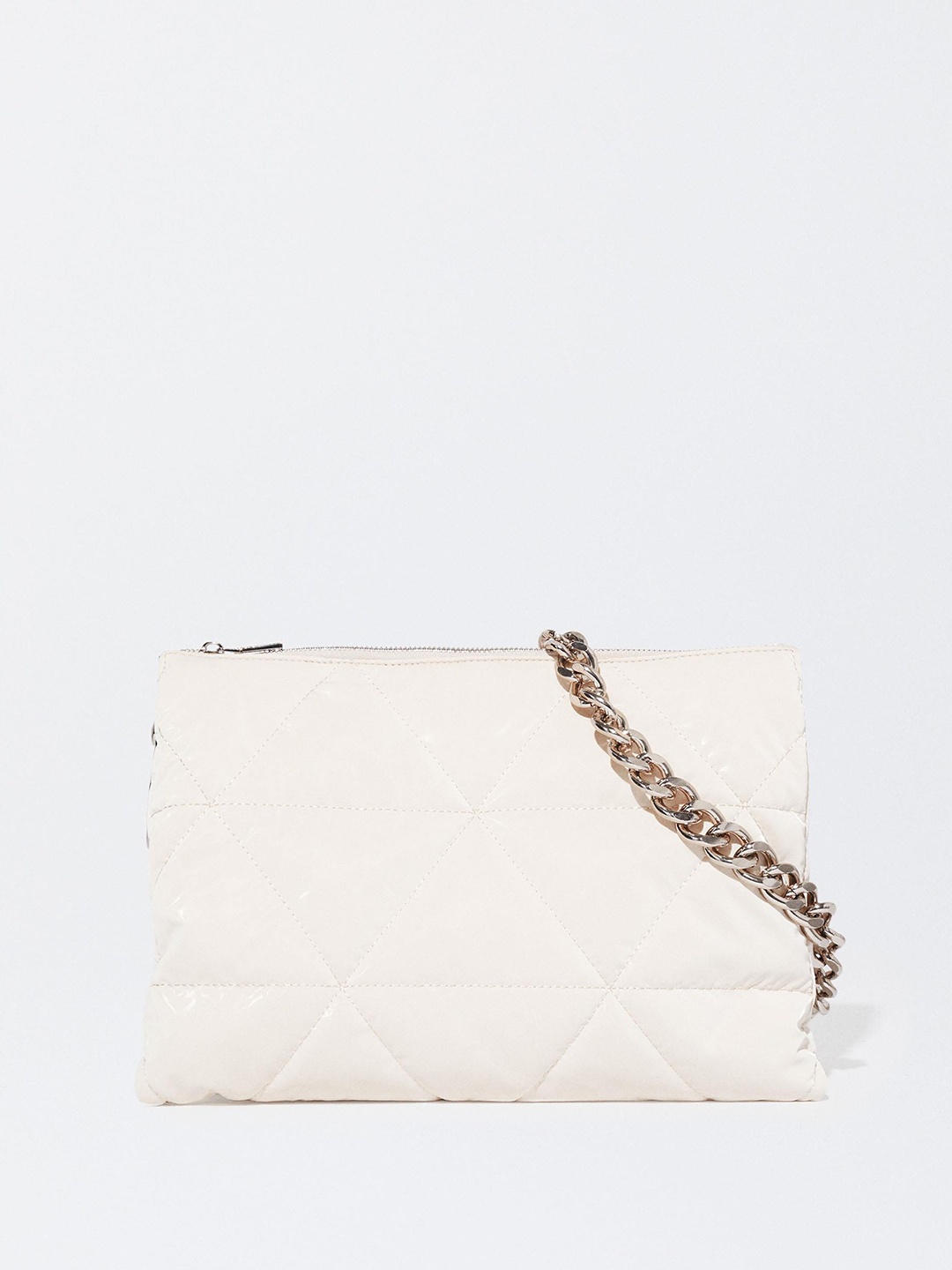 

PARFOIS Women Structured Quilted Handheld Bag, Off white