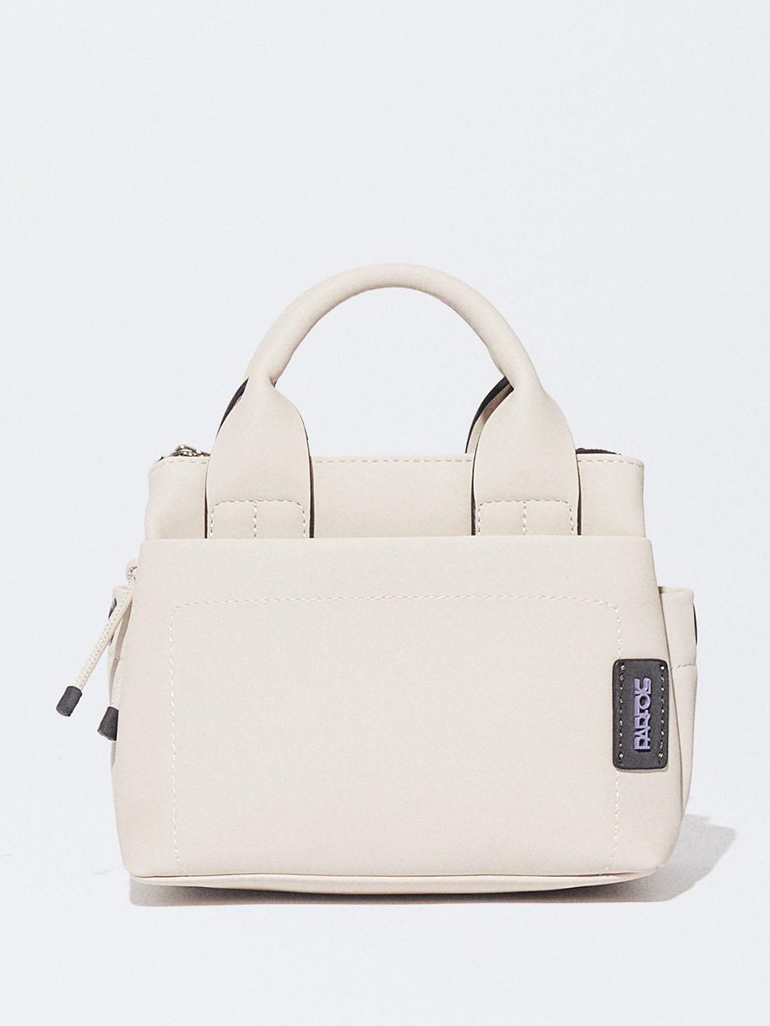 

PARFOIS Structured Handheld Bag with Detachable Strap, Off white
