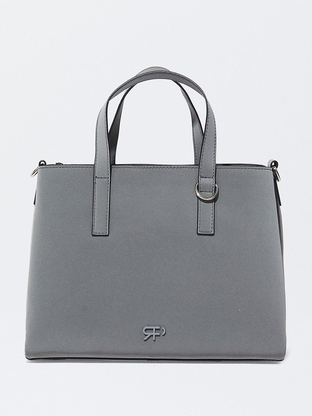 

PARFOIS Women Structured Handheld Bag With Detachable Sling Strap, Grey