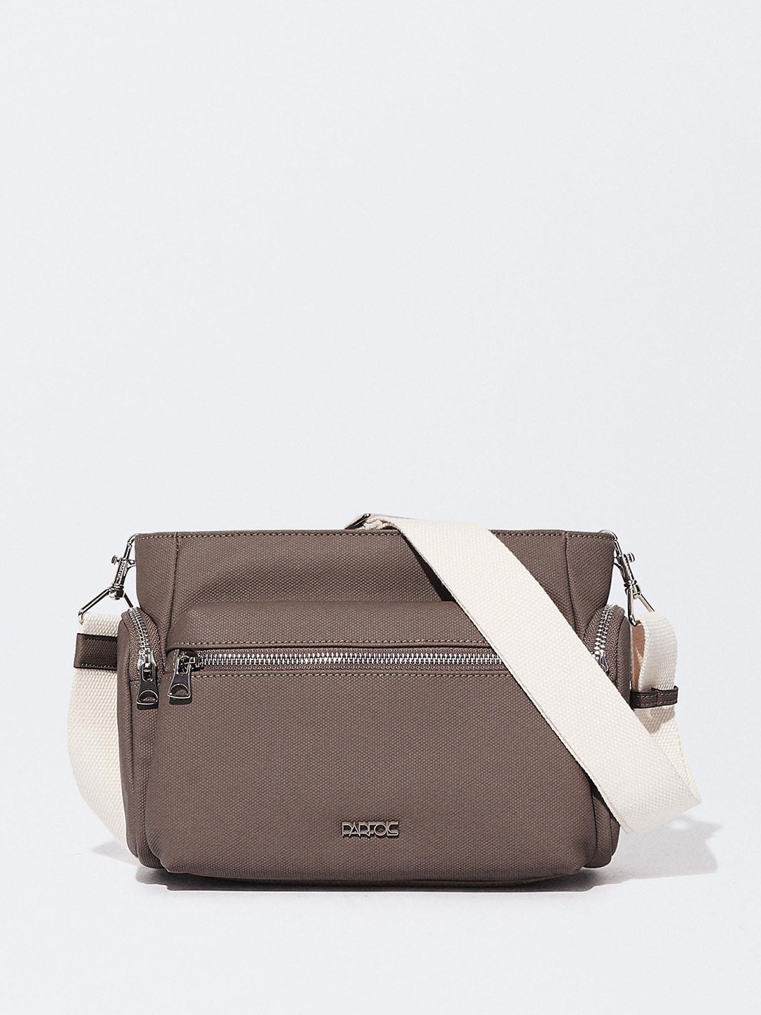 

PARFOIS Textured Structured Sling Bag, Taupe