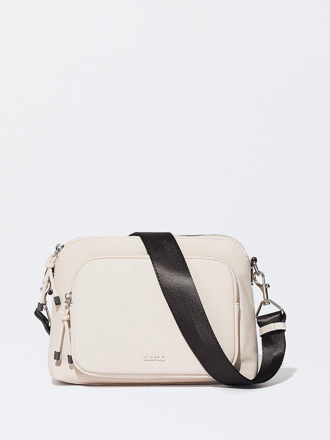 

PARFOIS Structured Sling Bag with Detachable Strap, Off white