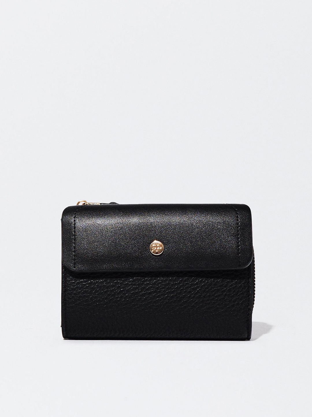 

PARFOIS Women Two Fold Wallet, Black