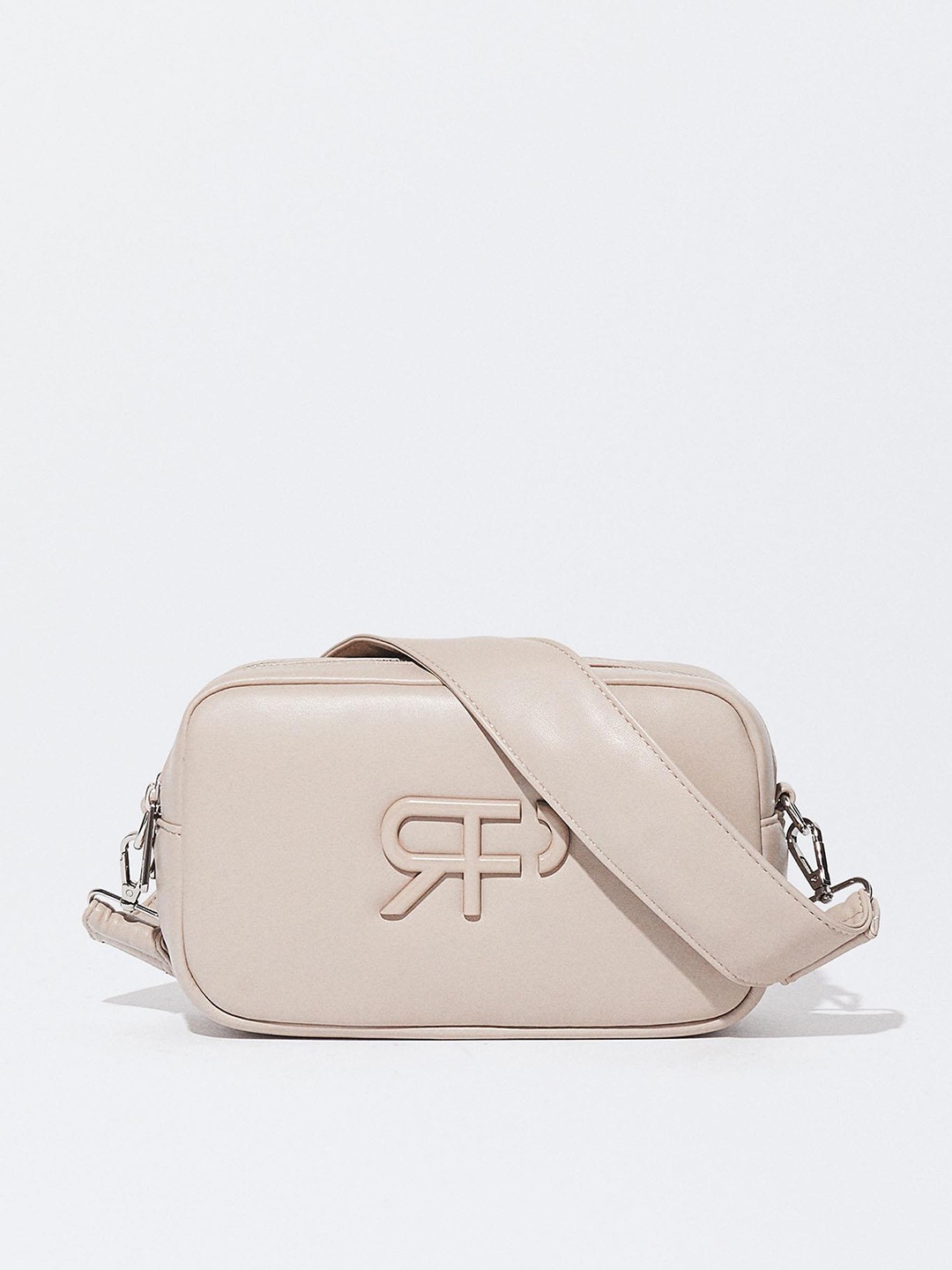 

PARFOIS Structured Sling Bag with Detachable Strap, Taupe