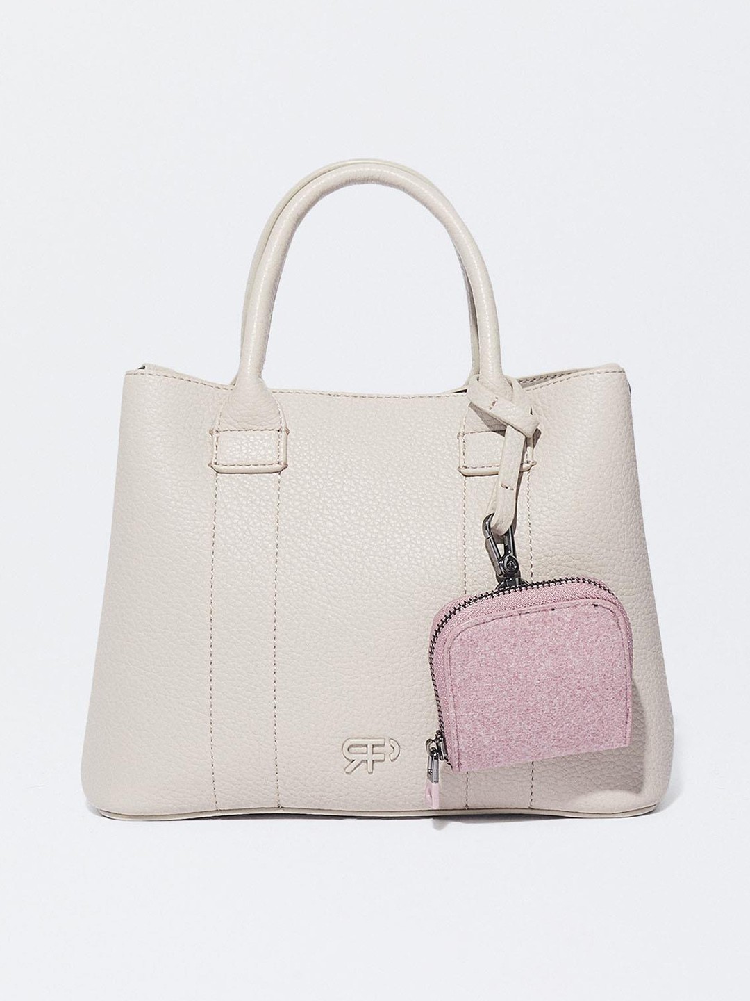 

PARFOIS Women Structured Handheld Bag With Pouch, Off white