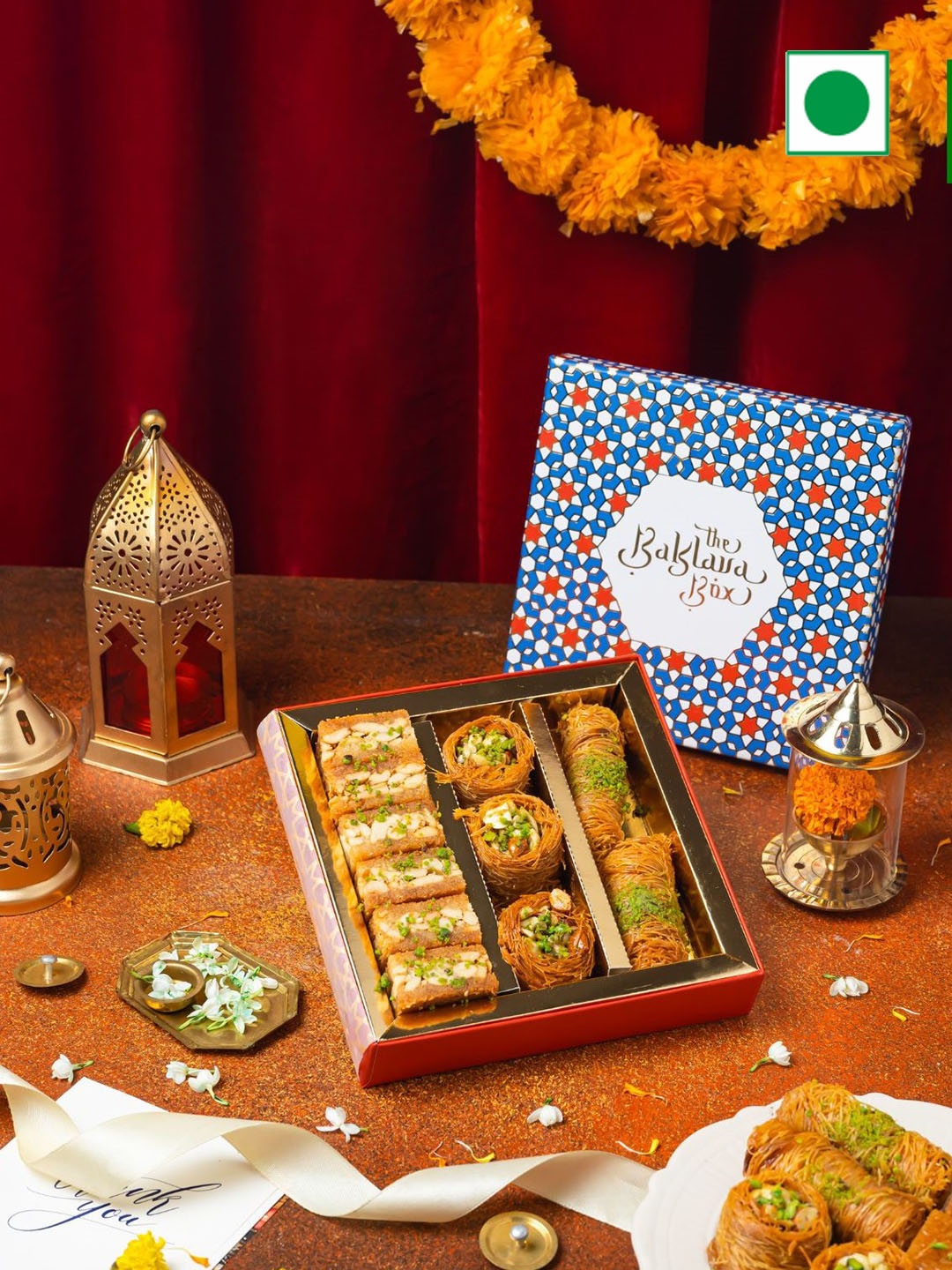 The Baklava Box Assorted Kunafa Baklava Sweets- 250 g, Red