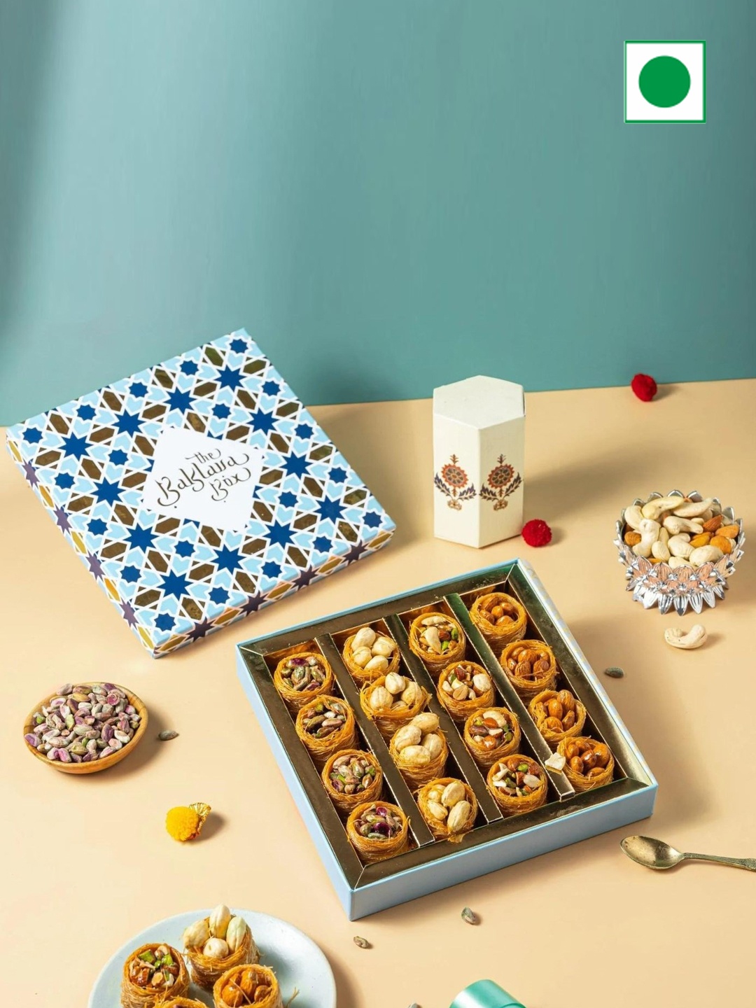 

The Baklava Box Assorted Oshe Bul Bul Baklava Sweets- 500 g, Blue