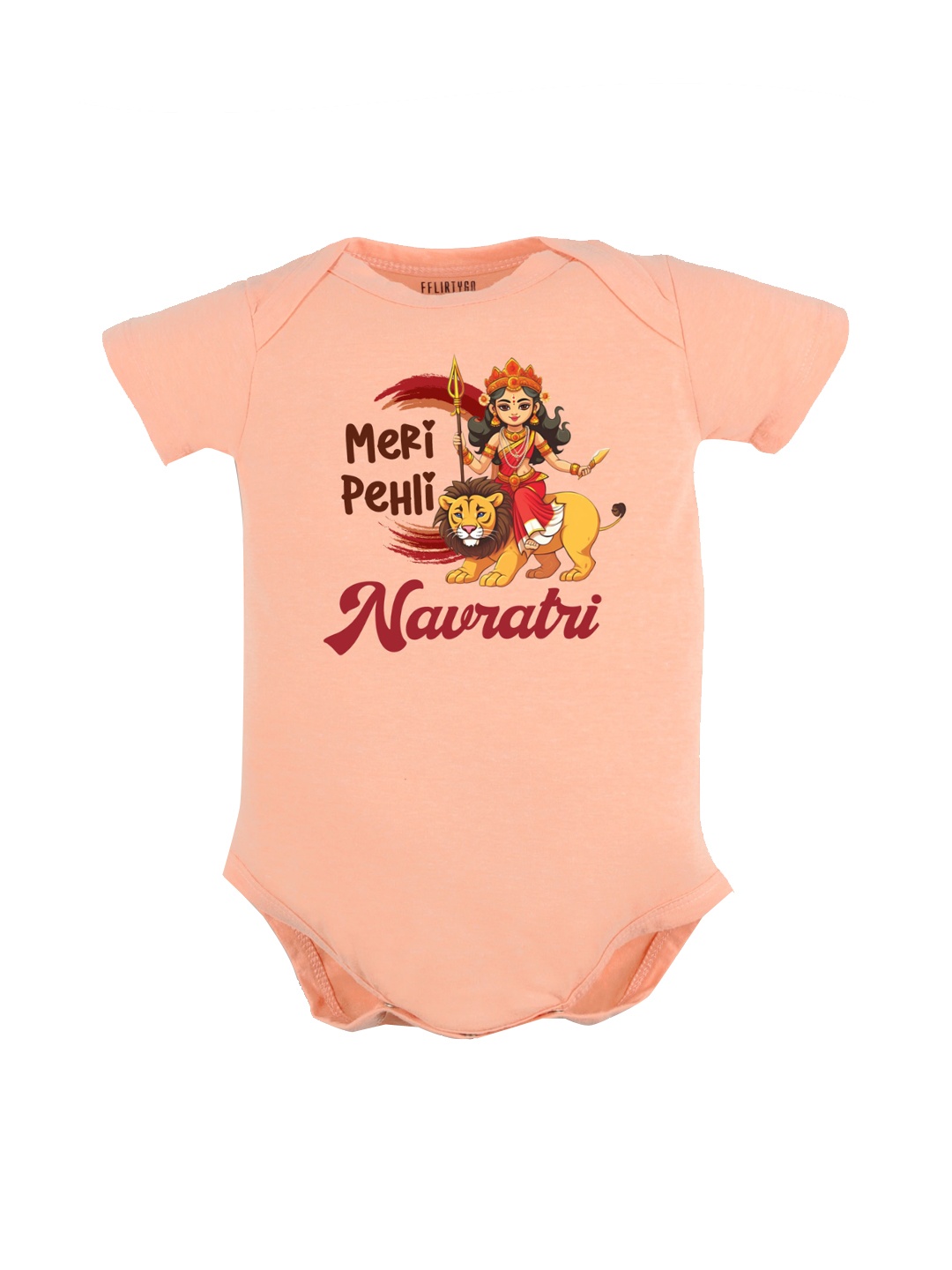 

FFLIRTYGO Infants Printed Pure Cotton Bodysuit, Peach
