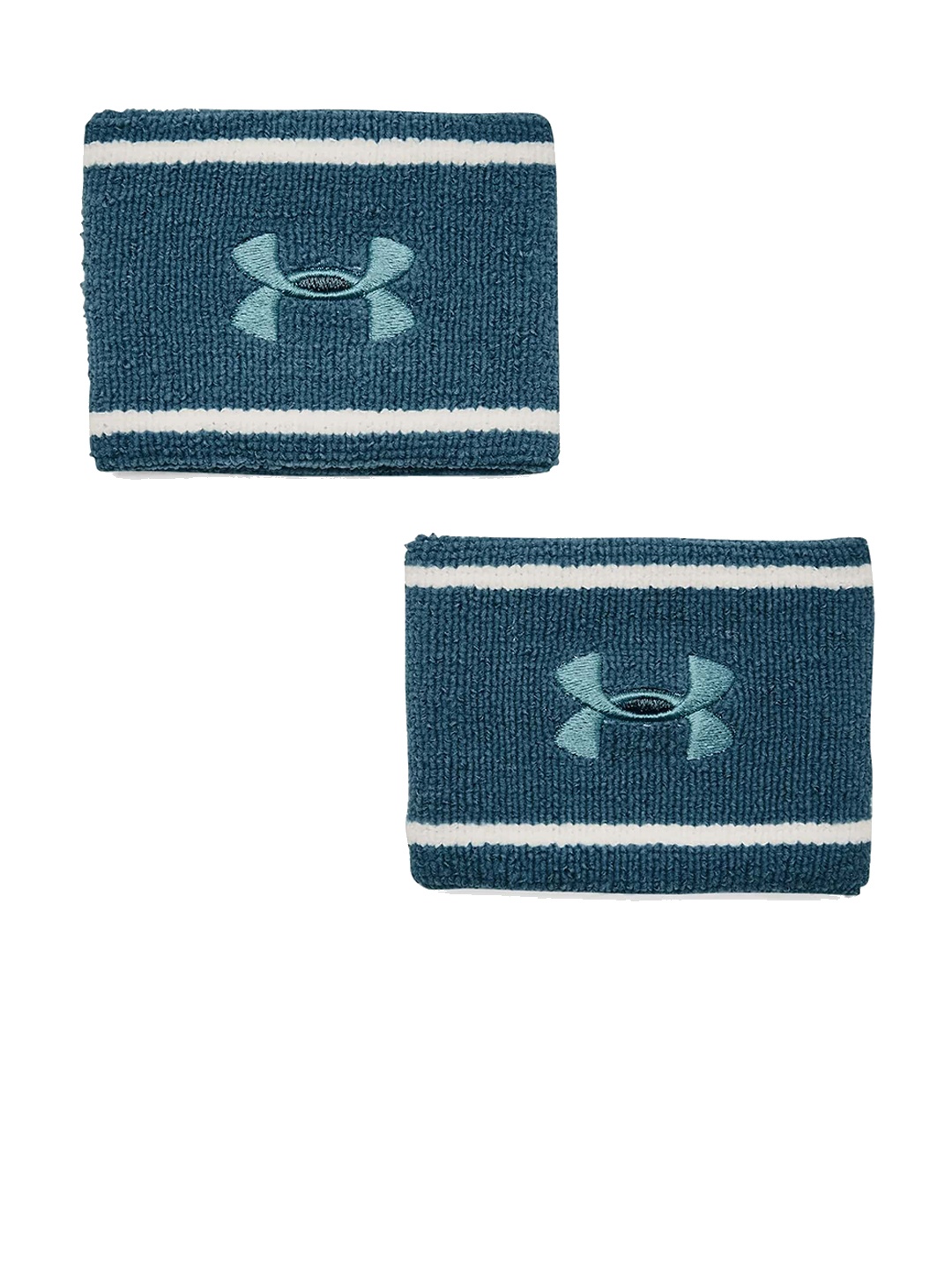 

UNDER ARMOUR Striped Performance Terry Wristband, Blue