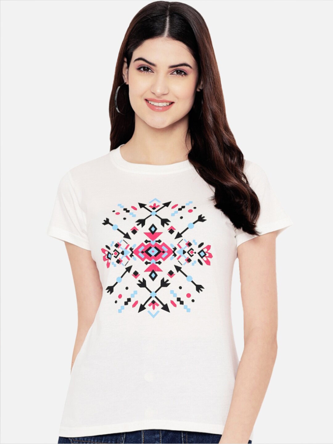 

Fabflee Pack of 3 Printed Cotton T-shirt, White