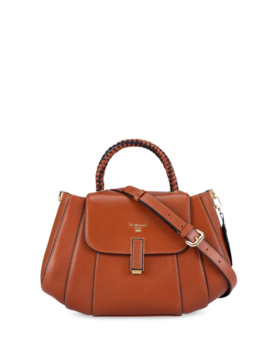 

Da Milano Structured Leather Handheld Bag, Brown