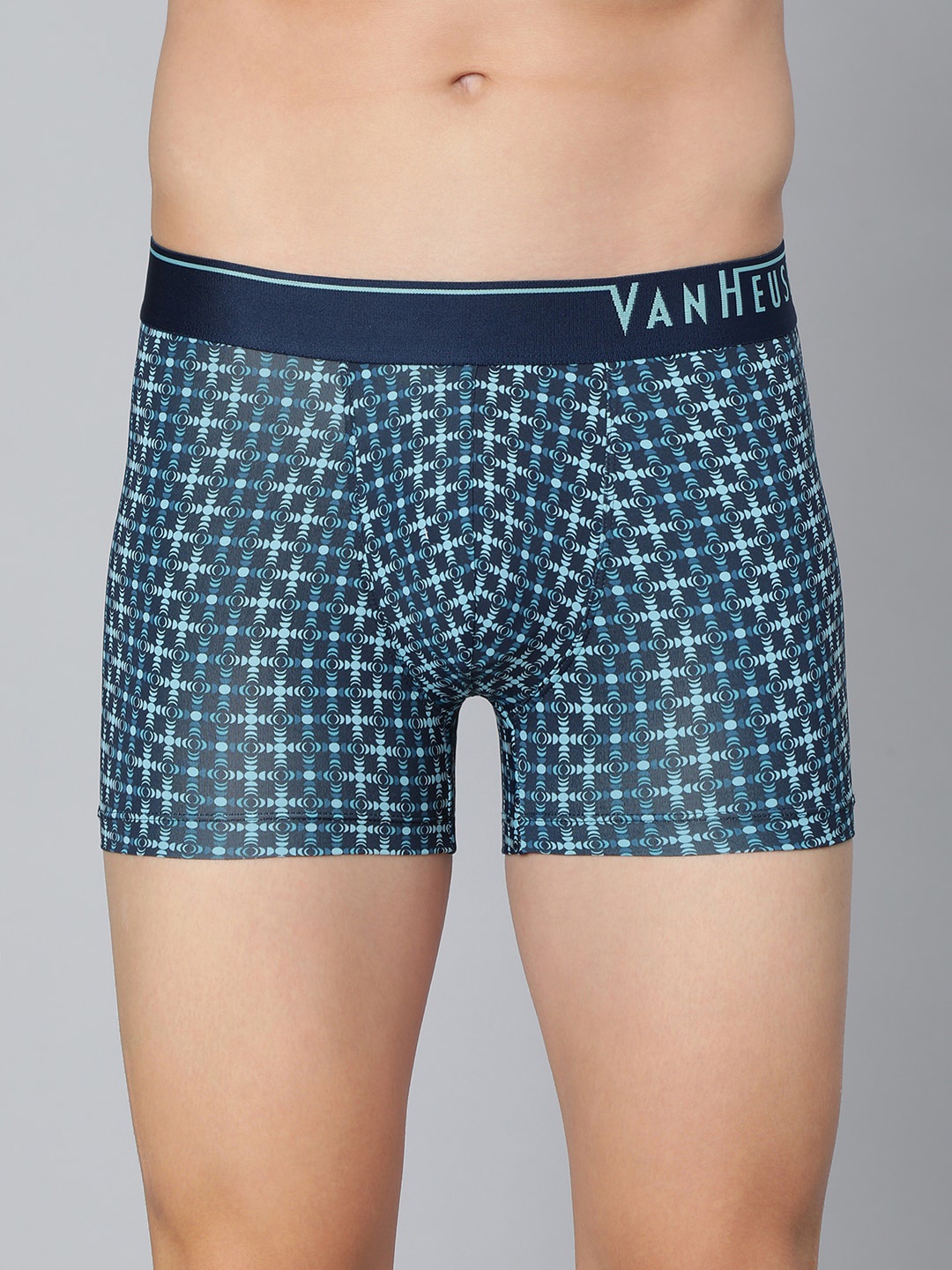 

Van Heusen Men Printed Outer Elastic Trunk IHIQTR1SP2030048, Blue