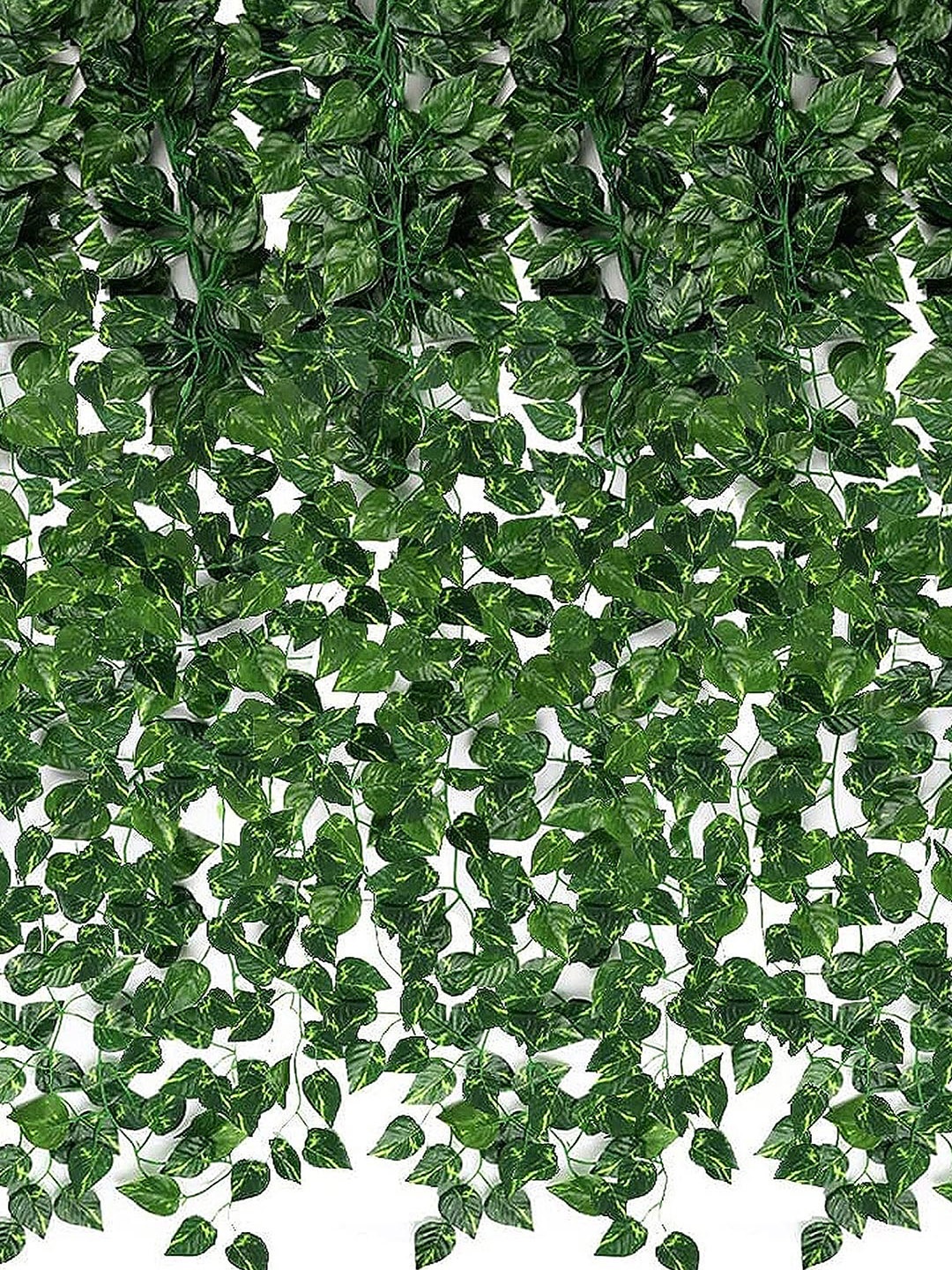 

TIED RIBBONS Green Set of 12 Money Plant Artificial Wall Hanging Leaves