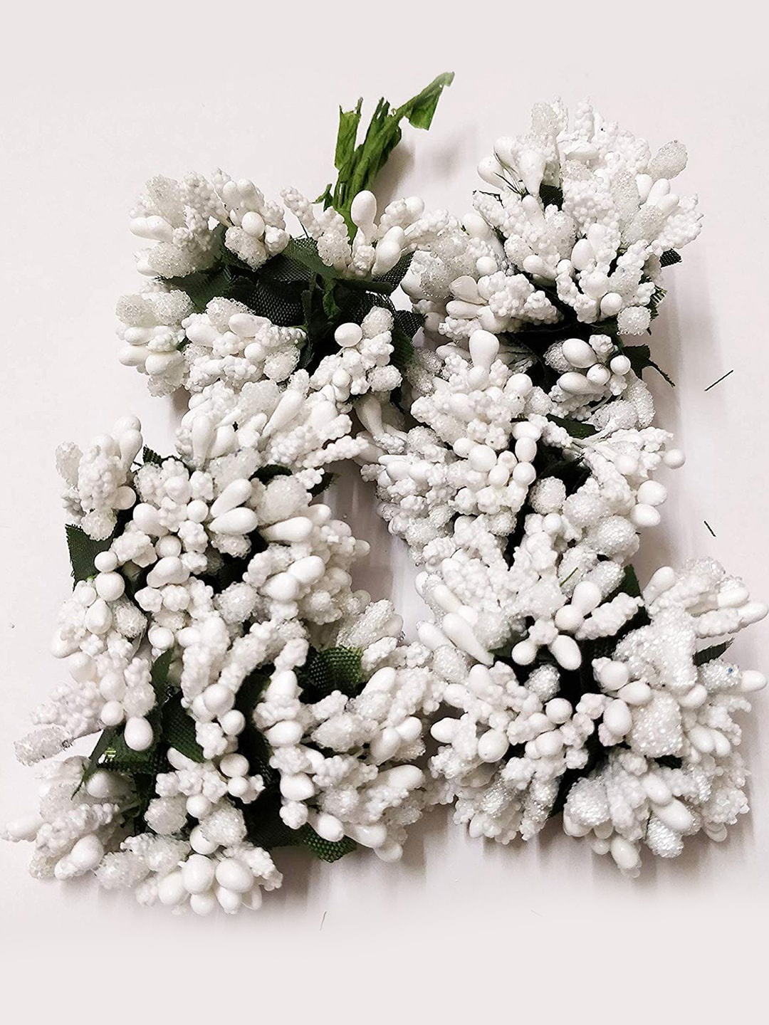 

TIED RIBBONS White Green Pack of 12 Pollen Artificial Flowers and Plants