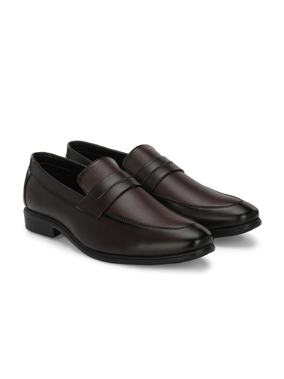 

Azzaro Black Men Formal Penny Loafers, Coffee brown