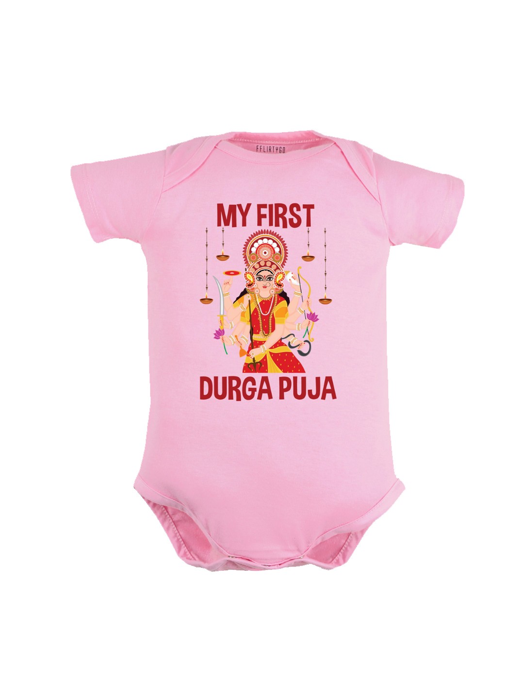 

FFLIRTYGO Infants Graphic Printed Pure Cotton Bodysuit, Pink