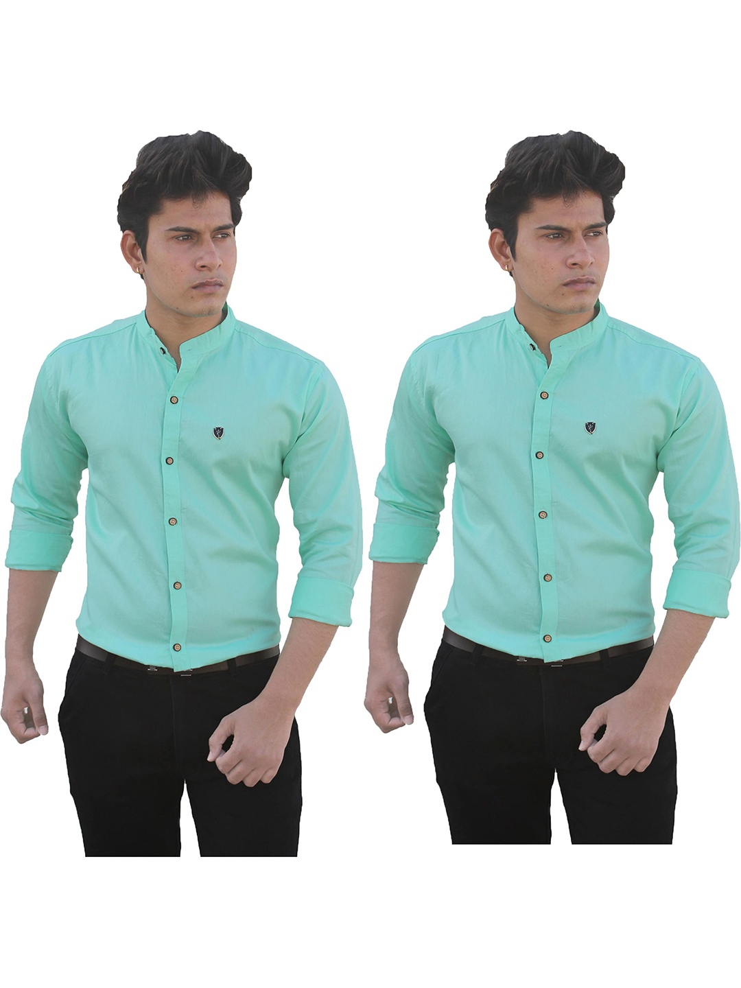 

FUBAR Men Green Slim Fit Opaque Casual Shirt