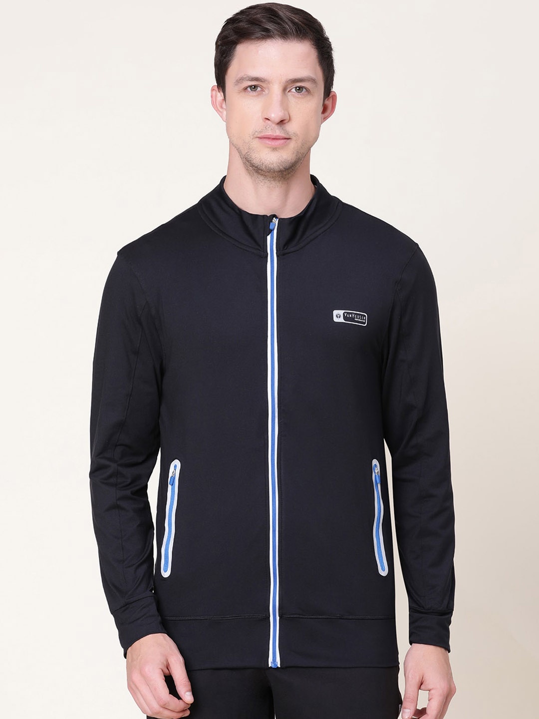 

Van Heusen Mock Collar Lightweight Sporty Jacket, Black