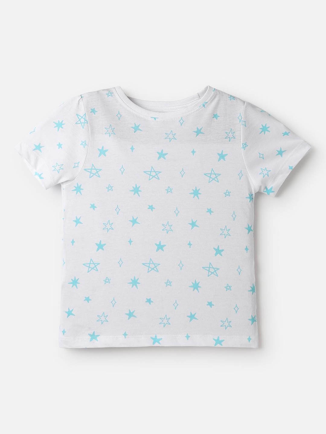 

UrbanMark Girls Conversational Printed Pure Cotton T-Shirt, White