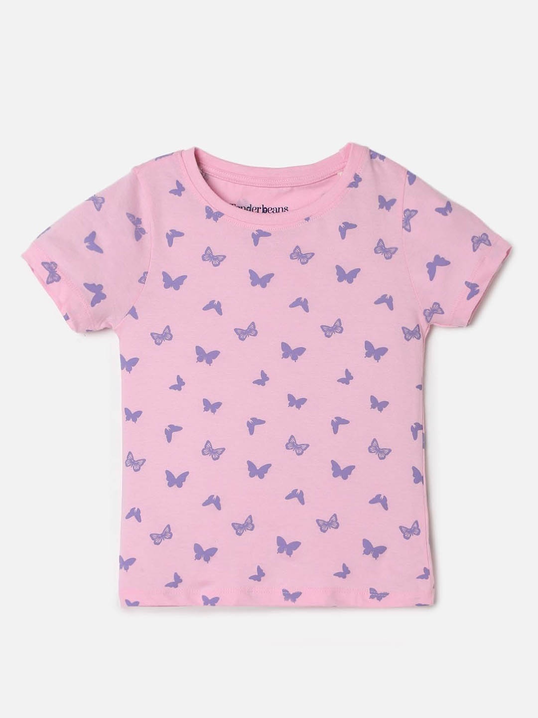 

UrbanMark Girls Conversational Printed Pure Cotton T-Shirt, Pink