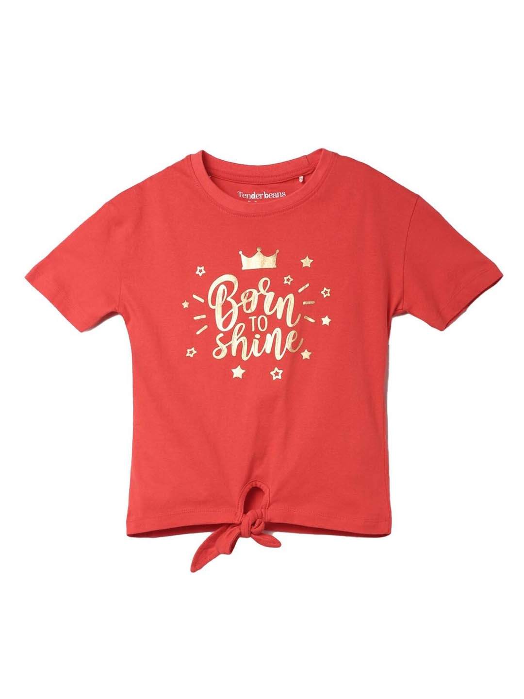 

UrbanMark Girls Typography Printed Pure Cotton T-Shirt, Red