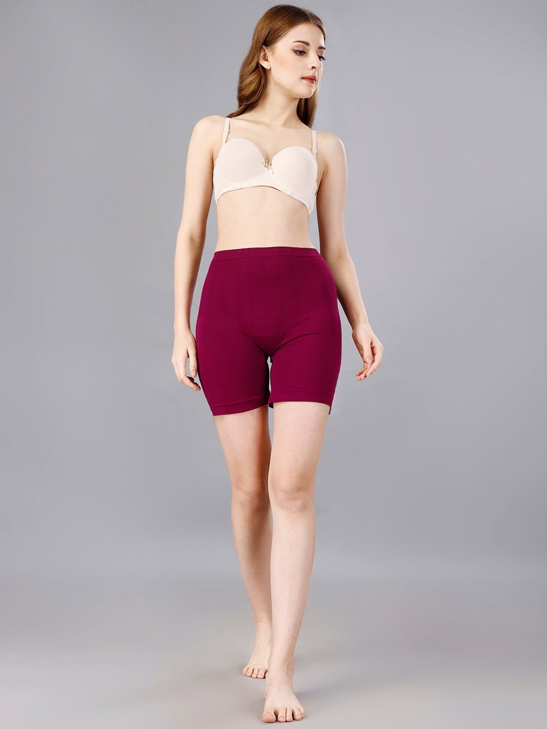 

MISS VERVE Tummy & Thigh Shapewear, Maroon