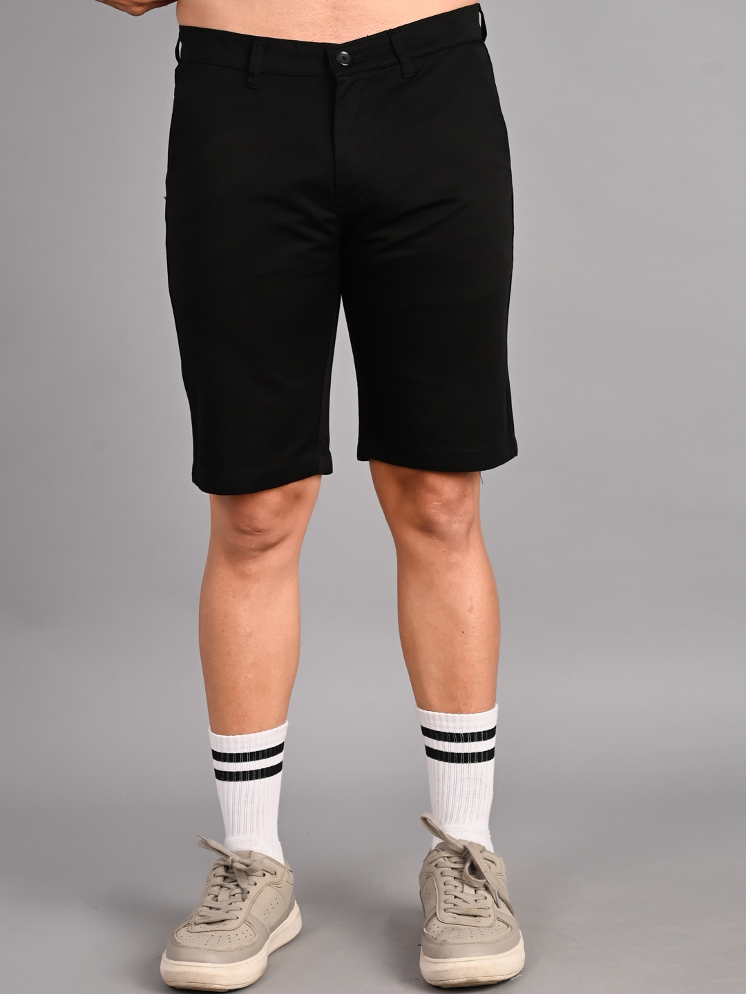 

FUBAR Men Mid Rise Slim Fit Regular Shorts, Black