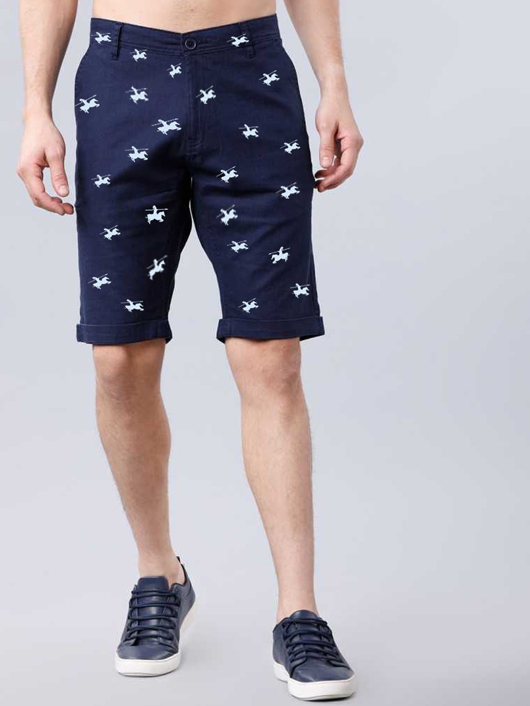 

FUBAR Men Conversational Printed Slim Fit Chino Shorts, Blue