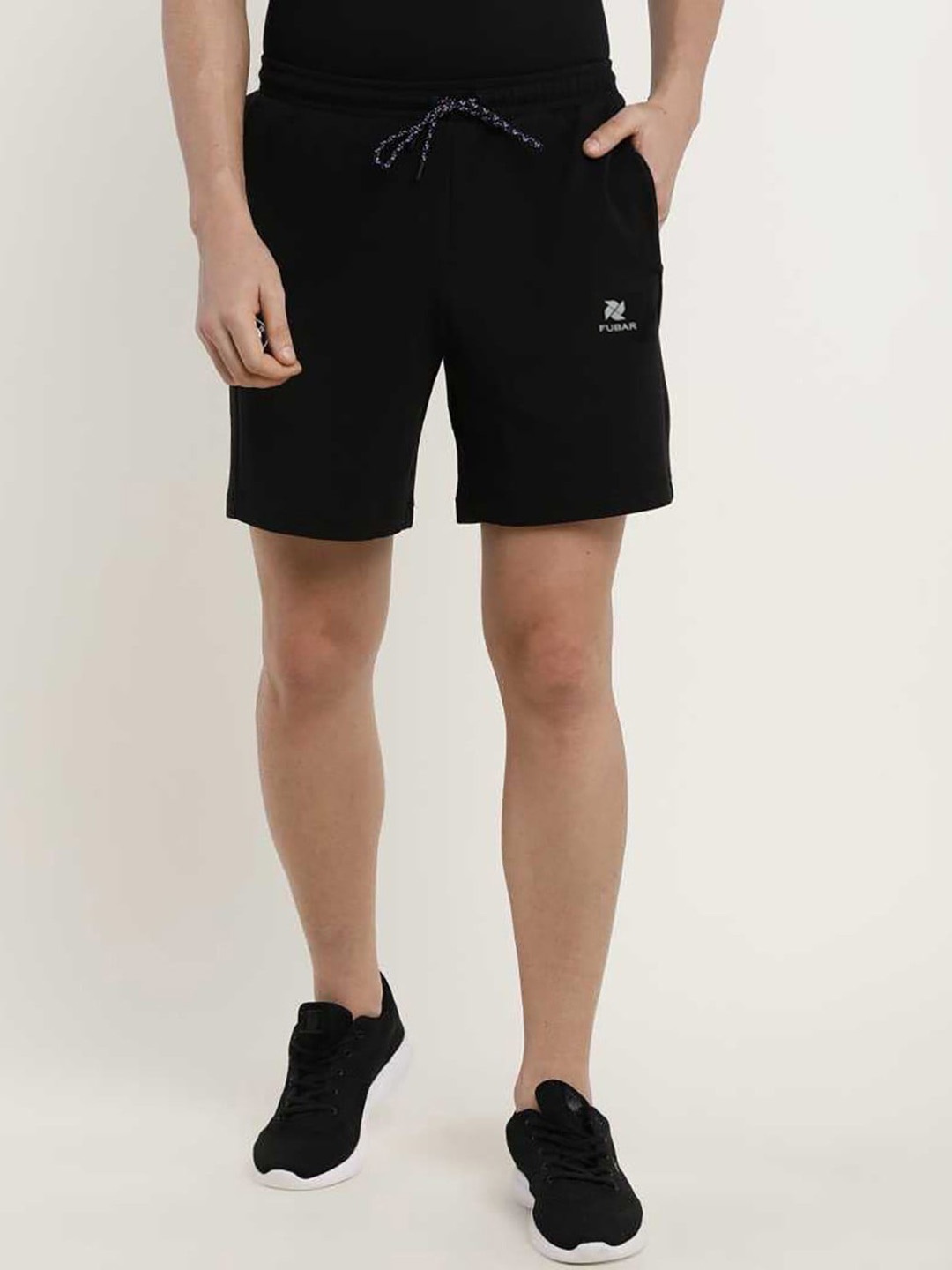 

FUBAR Men Mid-Raise Regular Fit Sports Shorts, Black