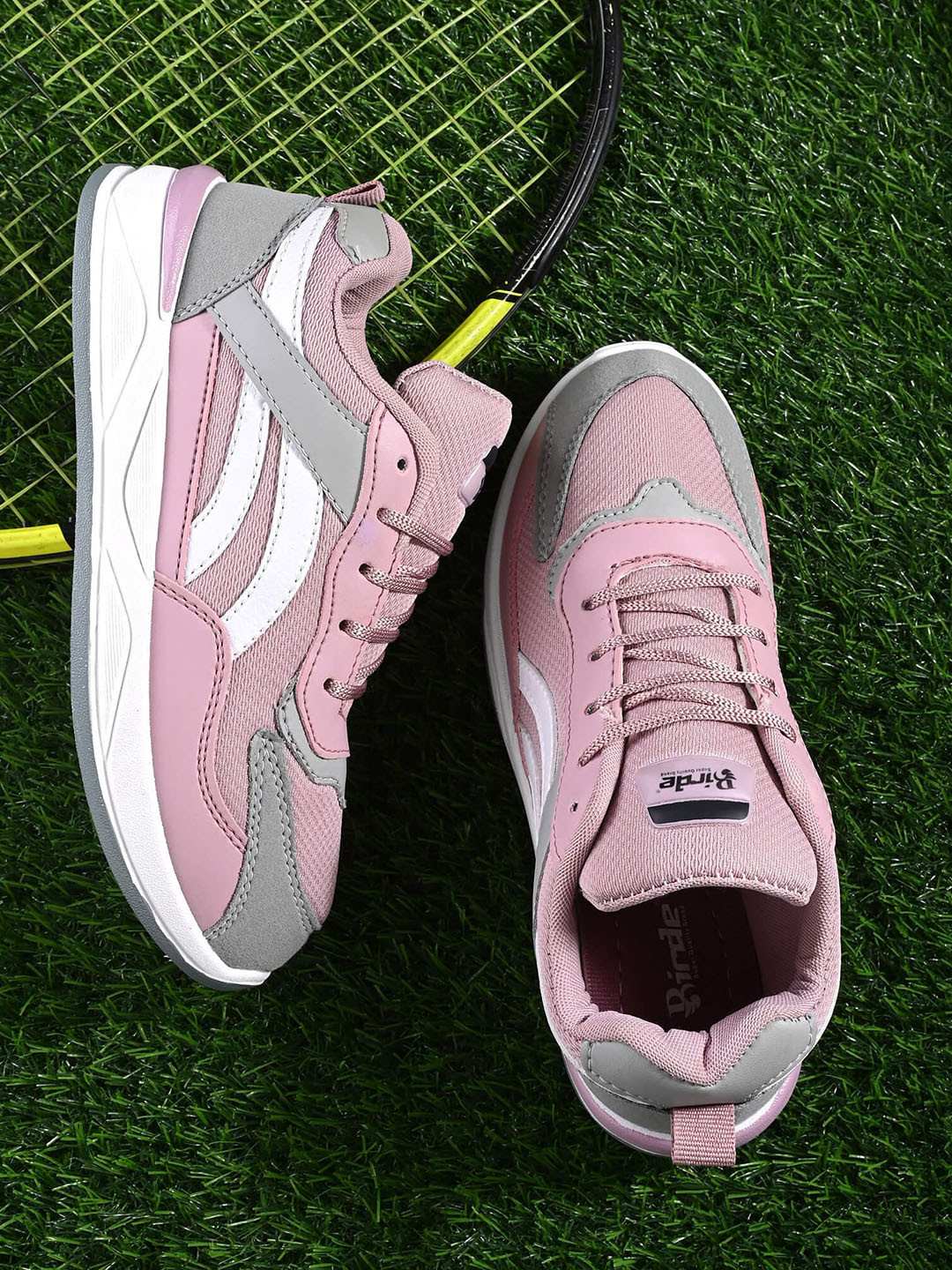 

BIRDE Women Colourblocked Leather Comfort Insole Sneakers, Pink