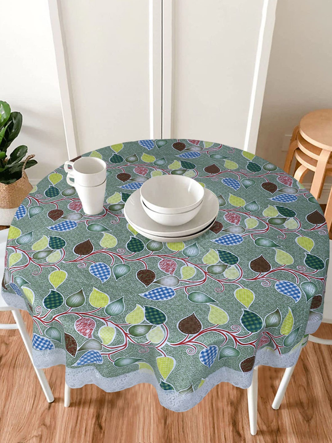 

Dakshya Industries Green Printed PVC 6 Seater Table Cover