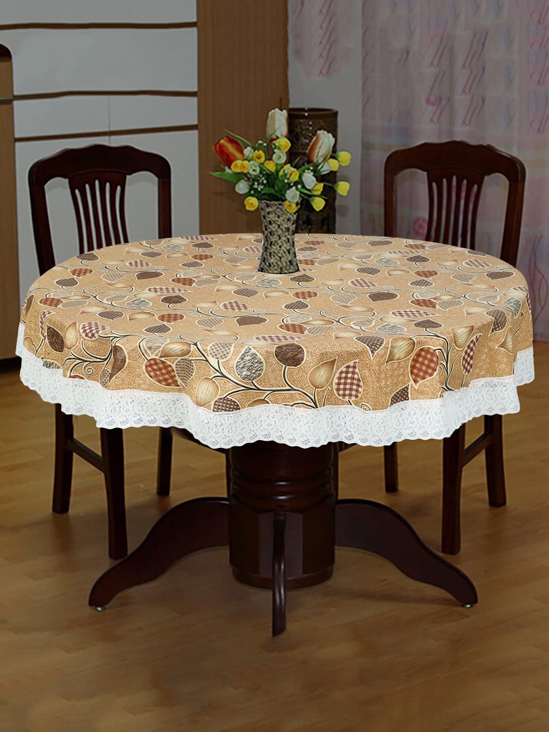 

Dakshya Industries Beige Printed PVC 6 Seater Table Covers