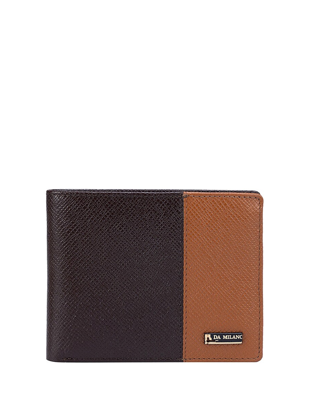 

Da Milano Textured Leather Two Fold Wallet, Brown