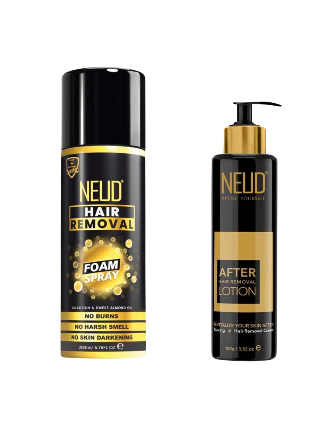 

NEUD Hair Removal Foam Spray 200ml & After Lotion 100g, White