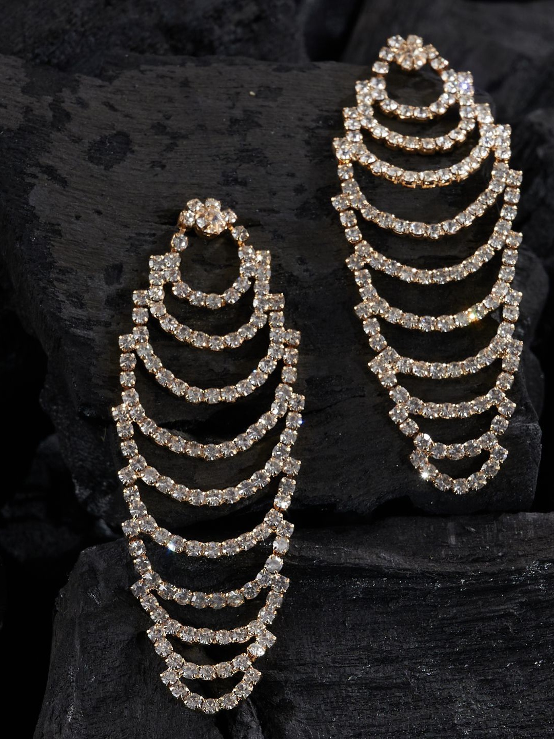 

ISHKAARA Gold-Plated Contemporary Drop Earrings