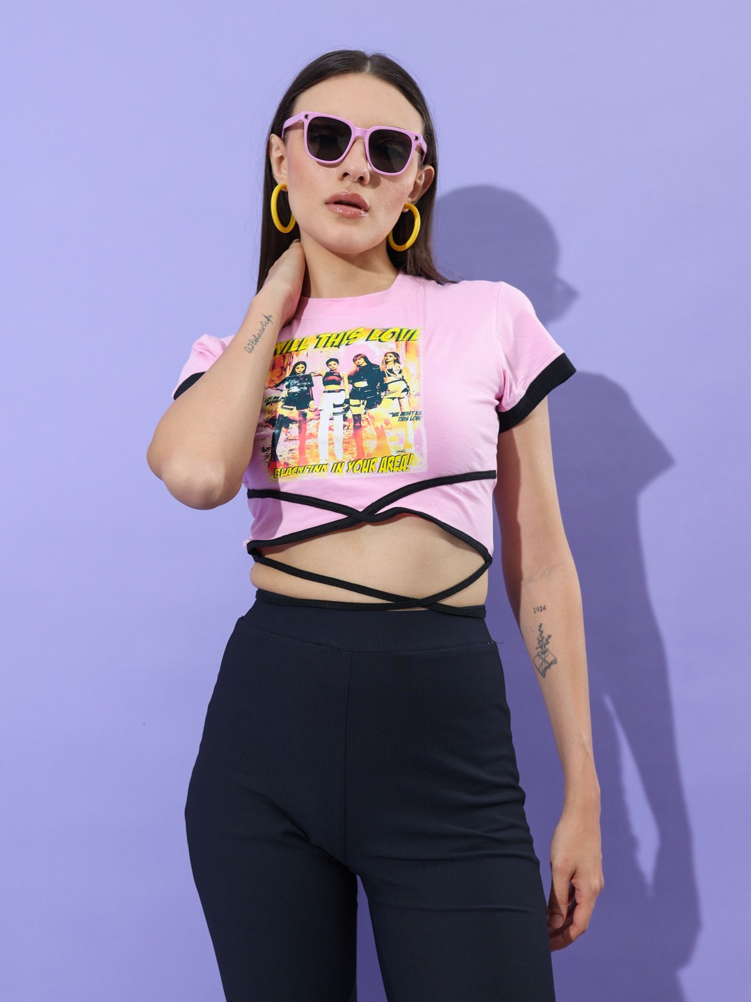 

Stylecast X Hersheinbox Printed Crop Top, Pink