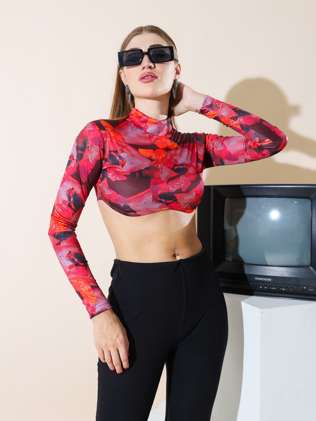 

Stylecast X Hersheinbox Printed Fitted Crop Top, Multi