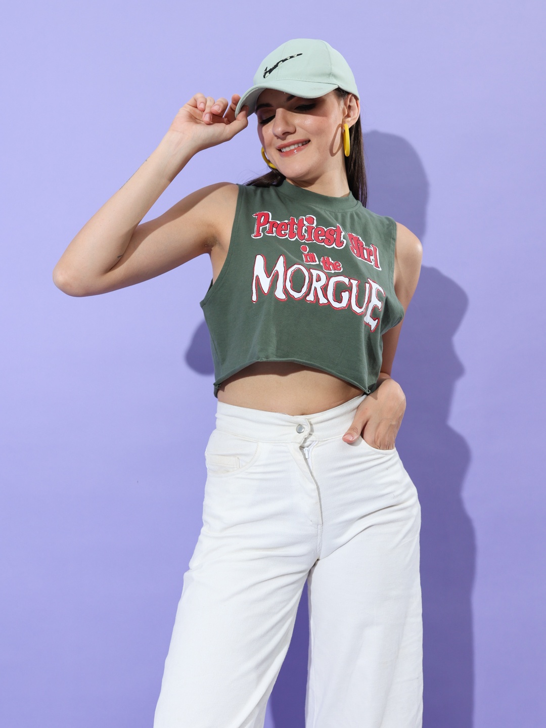 

Stylecast X Hersheinbox Printed Crop Top, Olive