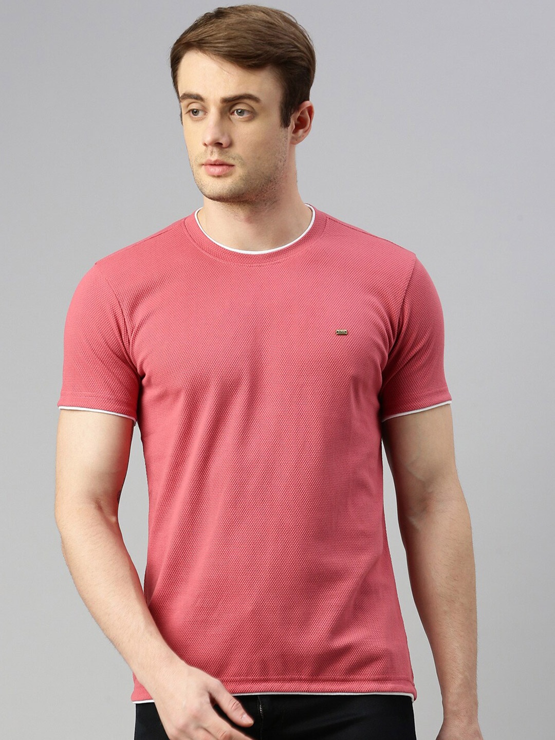 

ZEDD Round Neck Regular Fit T-shirt, Peach