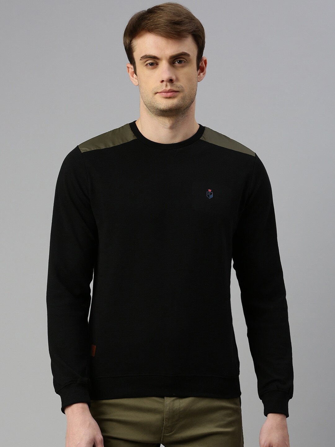 

ZEDD Long Sleeves Cotton Pullover Sweatshirt, Black
