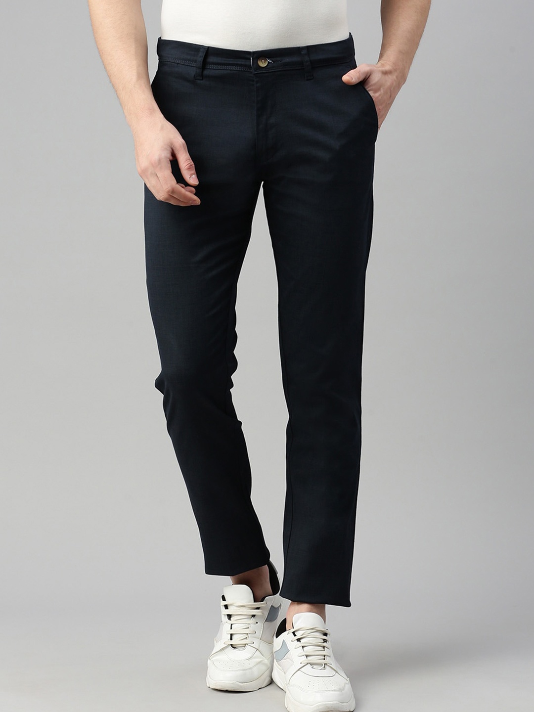 

ZEDD Men Cotton Regular Trousers, Blue