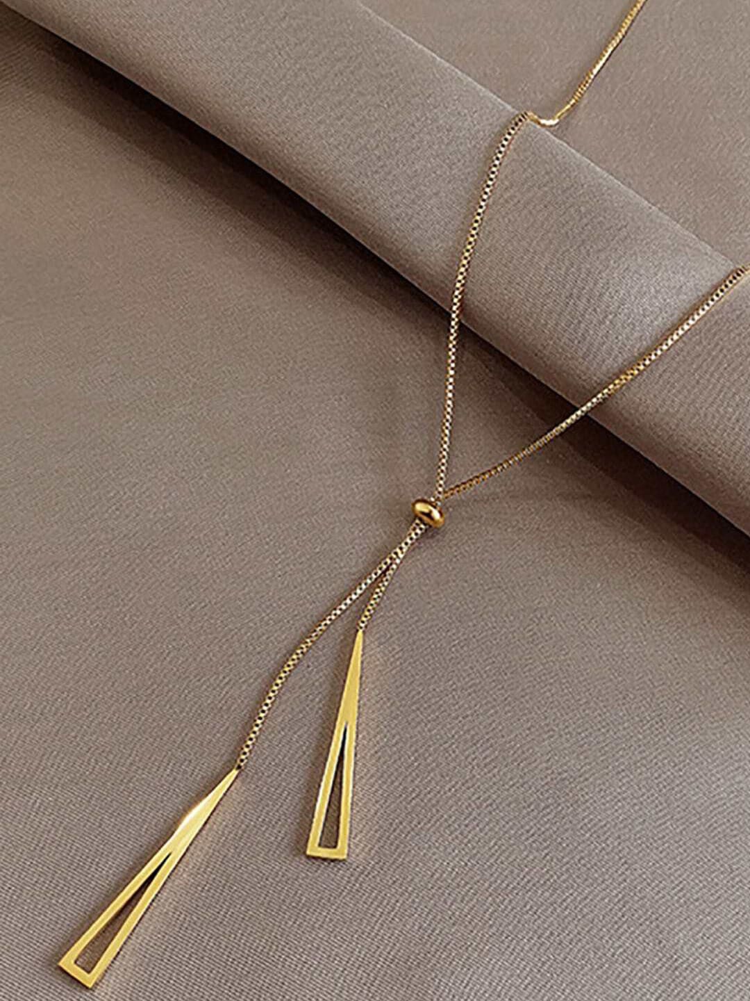 

Designs & You Gold-Plated Geometric Stainless Steel Pendant With Chain