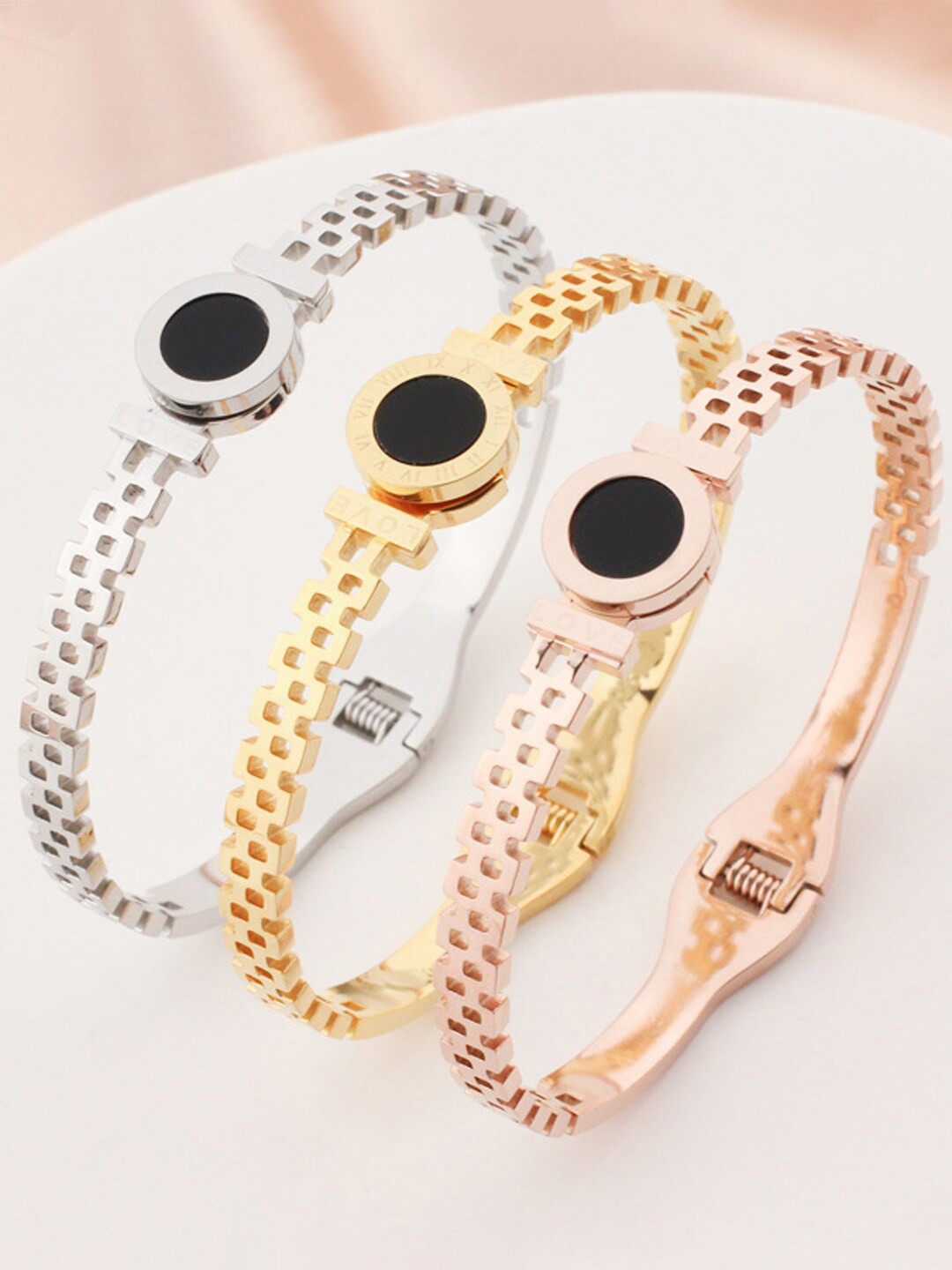 

Designs & You Set Of 3 Bangle-Style Bracelet, Gold