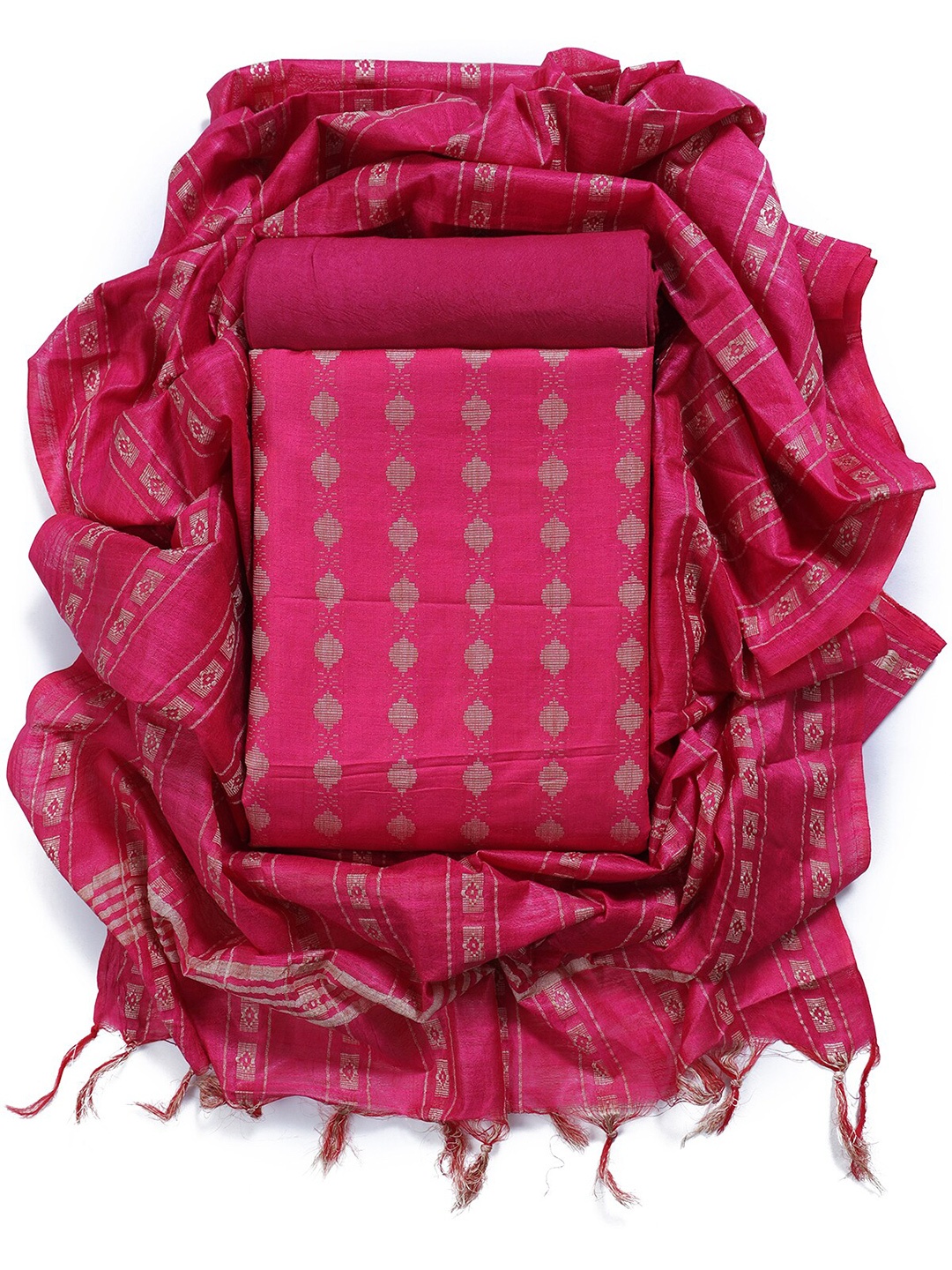 

Sun Fashion And Lifestyle Ethnic Motifs Printed Unstitched Dress Material, Pink