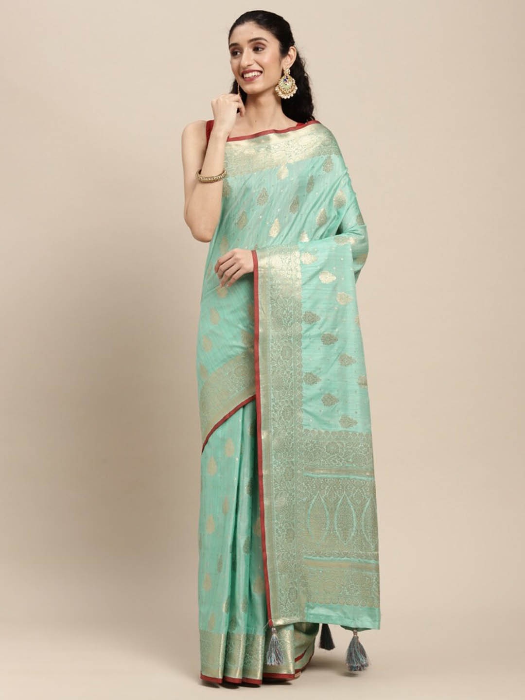 

Mitera Woven Design Zari Banarasi Saree, Blue